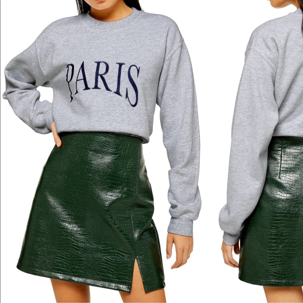 ✨TOPSHOP✨ PARIS grey crew neck only worn once!!